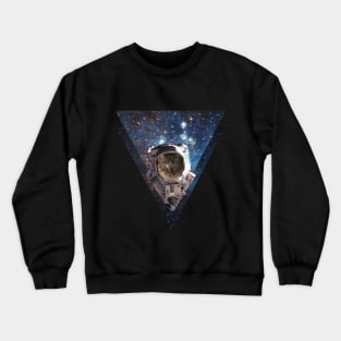 Astronaut Space Cat in Galaxy Crewneck Sweatshirt